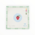Strawberry on Blue needlepoint canvas by Judy Tasch Needlepoint