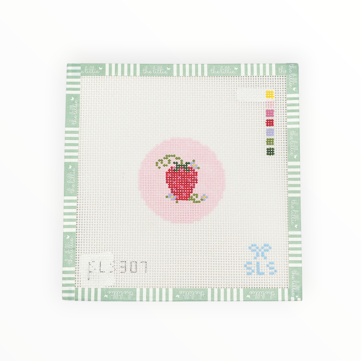 Strawberry on Pink needlepoint canvas by SLS