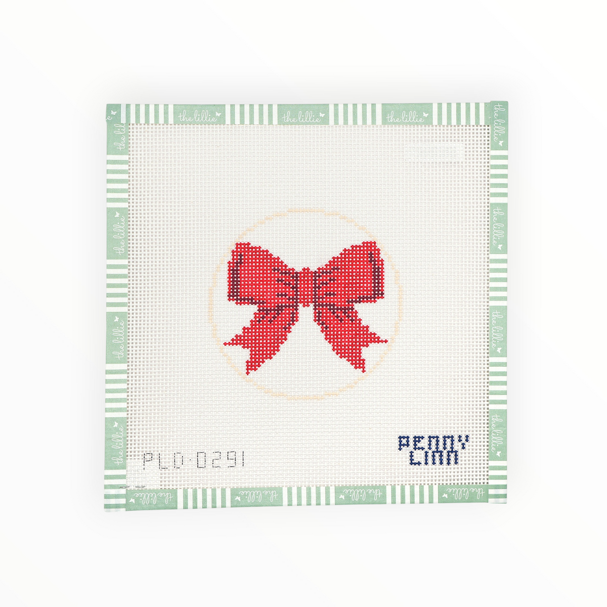Beginner Bow Red needlepoint canvas by Penny Linn Designs