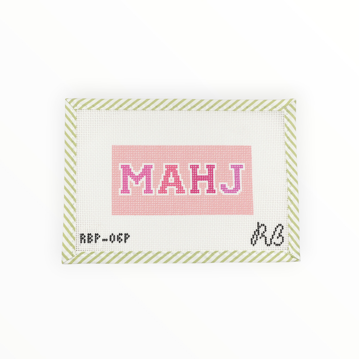 MAHJ Large – Pink needlepoint canvas by Rachel Barri Designs