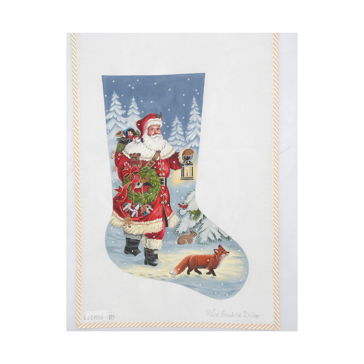 Lantern Woodland Walk Stocking | Needlepoint Canvas