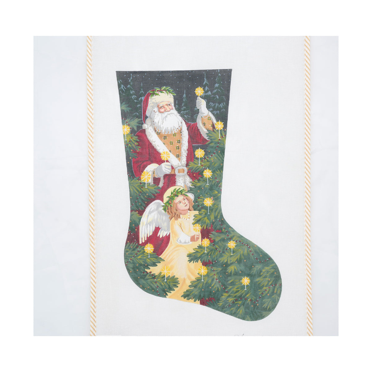 Lighting the Tree Stocking | Needlepoint Canvas