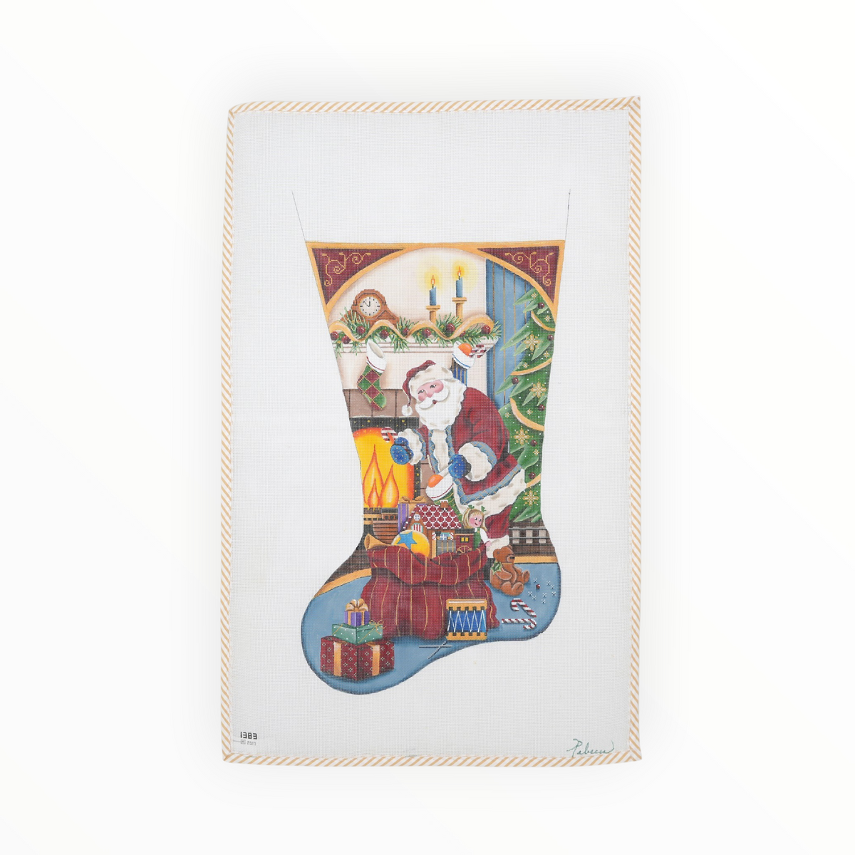 Santa Filling Stocking | Needlepoint Canvas