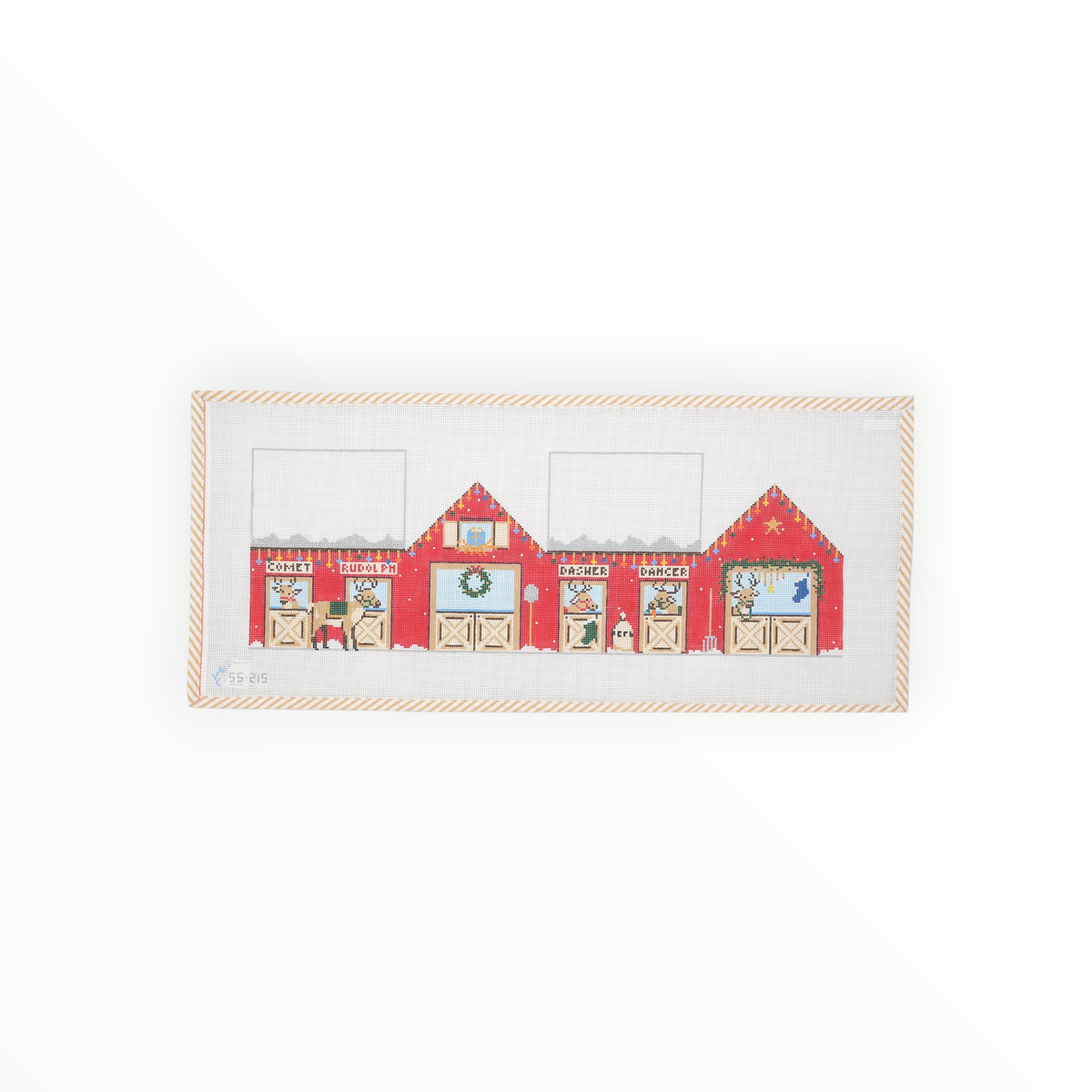 3D Reindeer Barn | Needlepoint Canvas