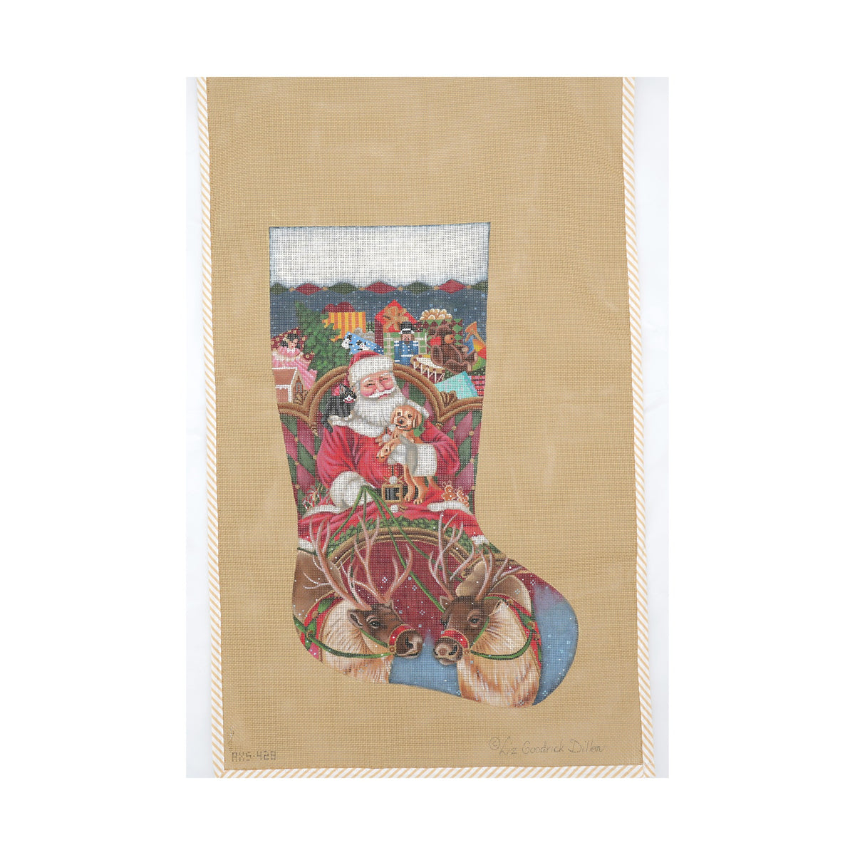 Santa Sleigh Stocking | Needlepoint Canvas