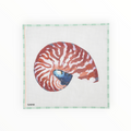 Nautilus Shell – Red needlepoint canvas by KCN Designers, 13 mesh