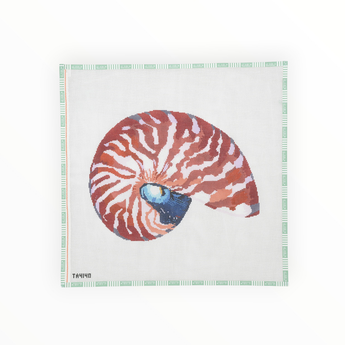 Nautilus Shell – Red | Needlepoint Canvas