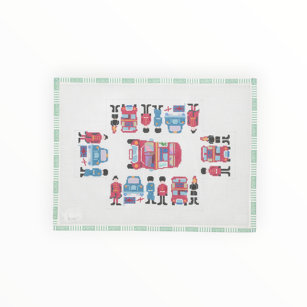 London Bus Brick Cover Needlepoint Canvas