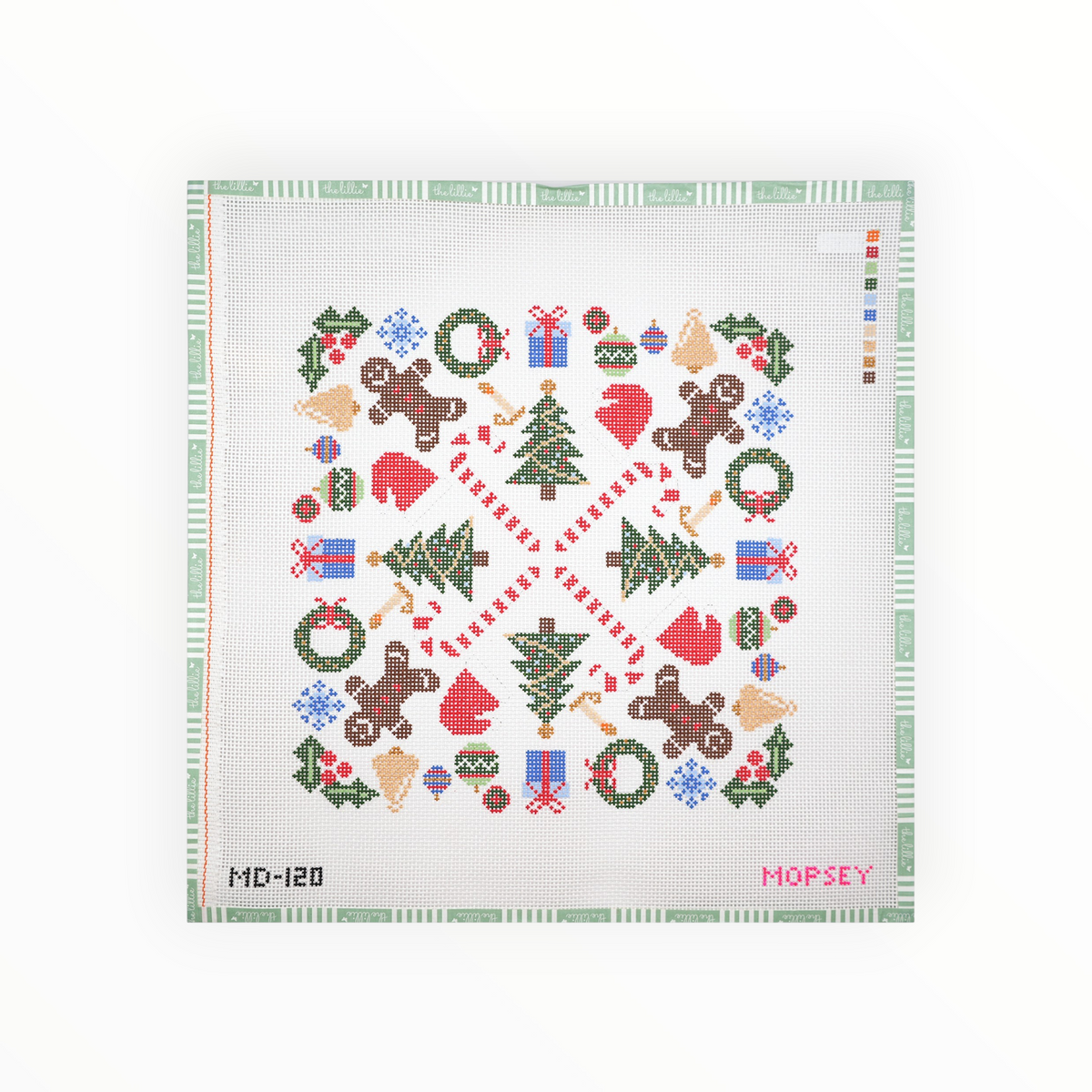 Christmas Mandala needlepoint canvas by Mopsey