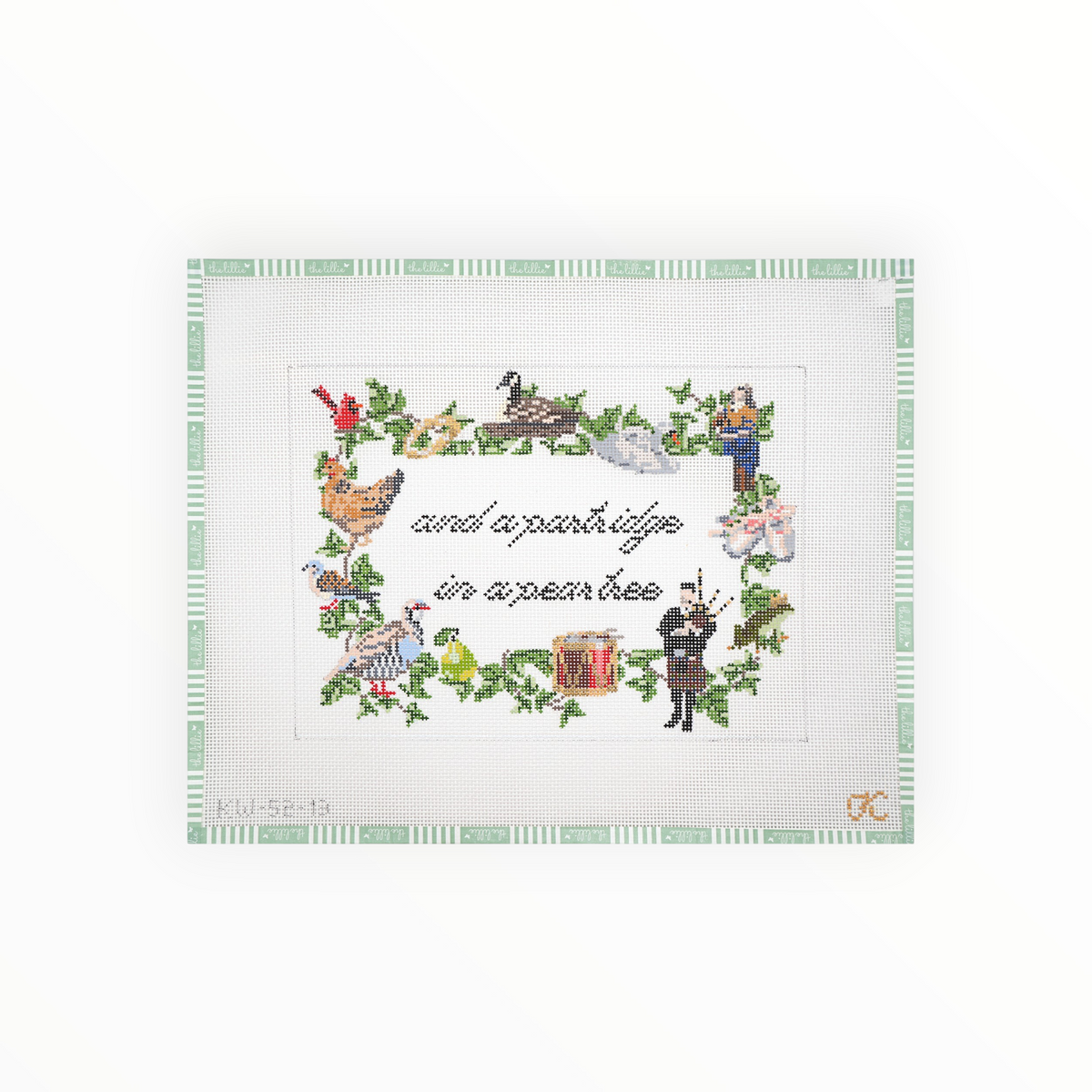 Partridge in a Pear Tree (13 Mesh) needlepoint canvas by The Gingham Stitchery