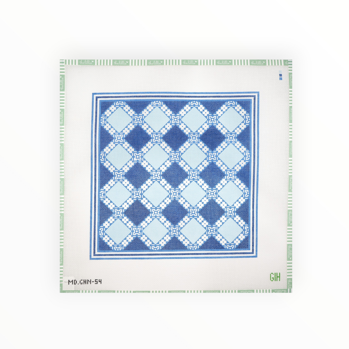 Mosaic Tile – Blue needlepoint canvas by Mopsey