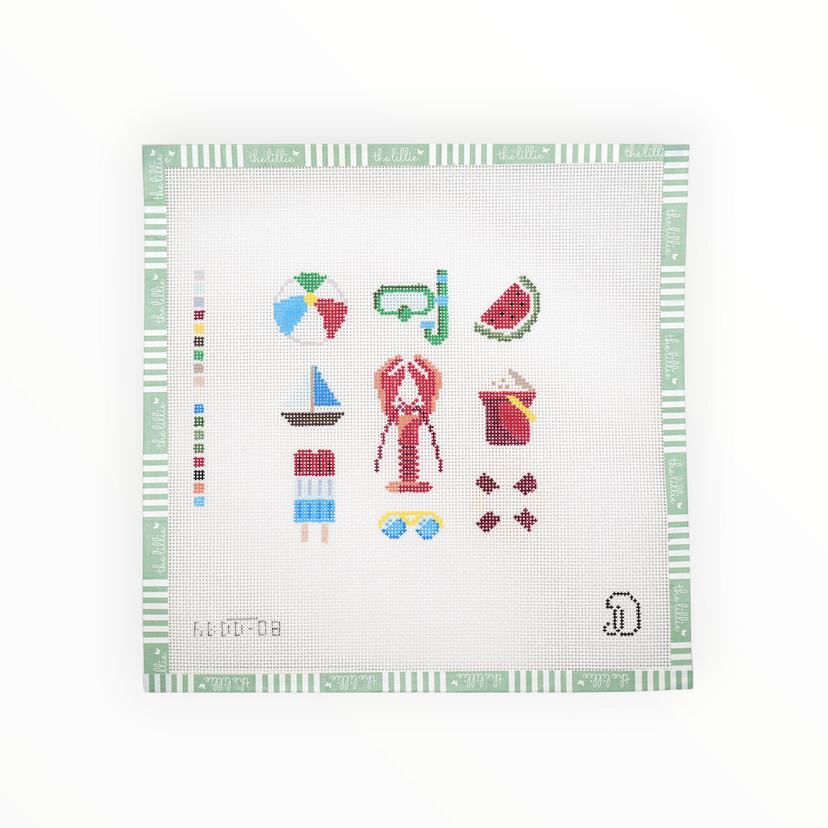 Summer Grid needlepoint canvas by Rachel Barri Designs