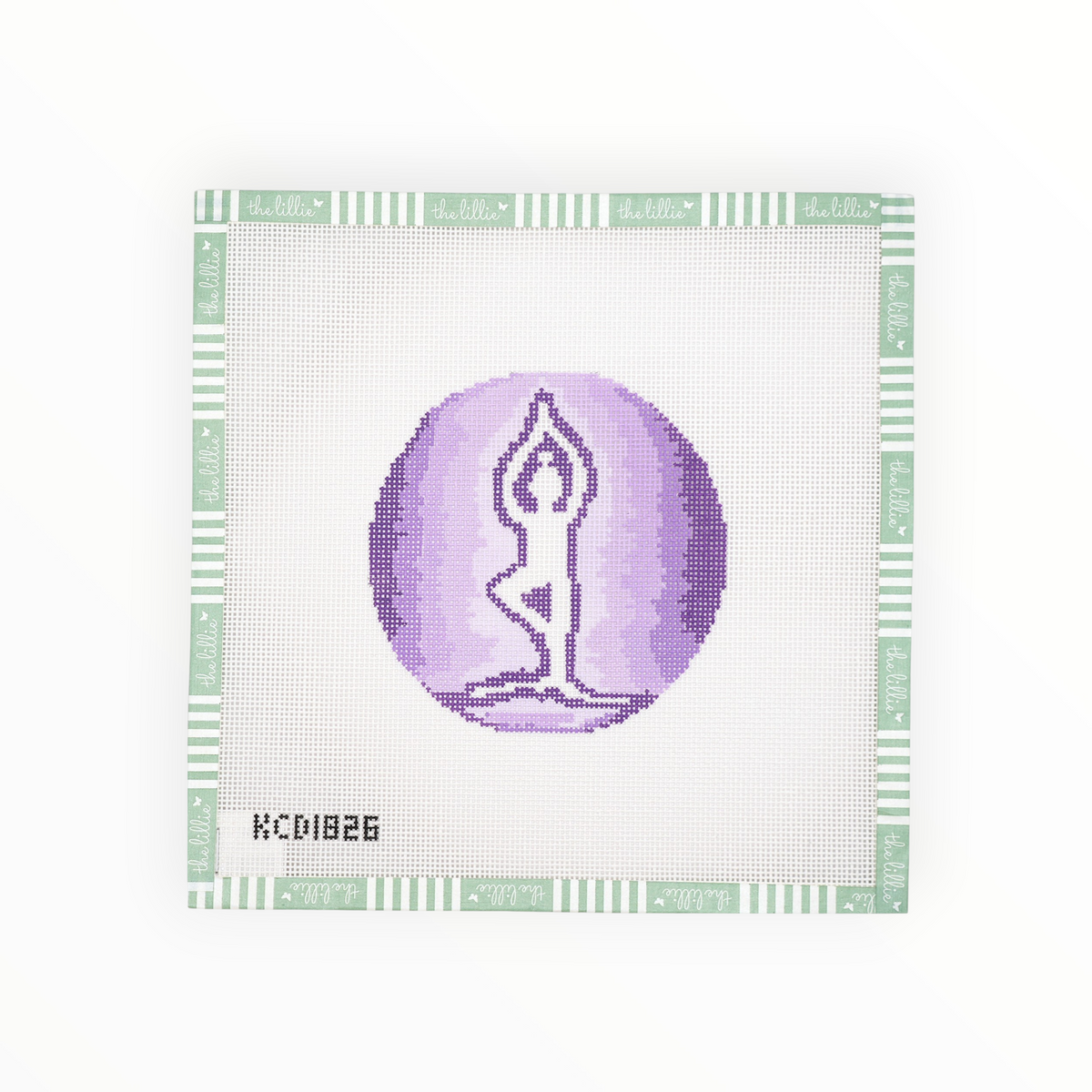 Yoga Tree Pose Round needlepoint canvas by KCN Designers