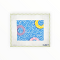 Pool Clutch with Floaties needlepoint canvas by Gingham Stitchery
