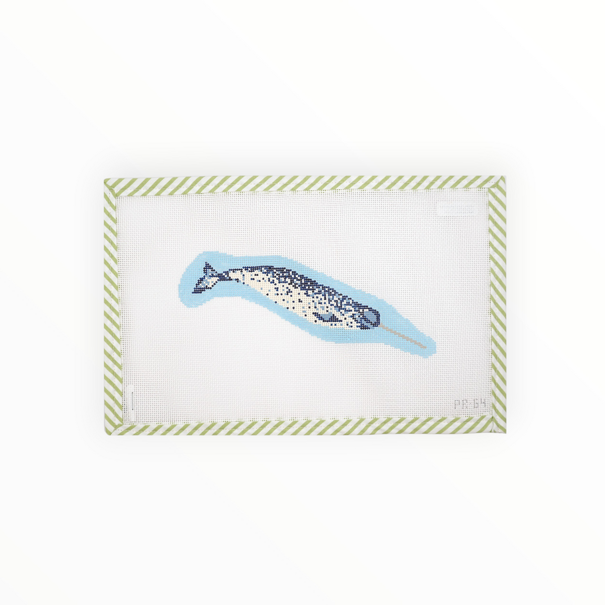 Narwhal – Blue needlepoint canvas by Stitchtent