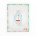 Sailboat Striped Oval needlepoint canvas by Oz Needle and Thread