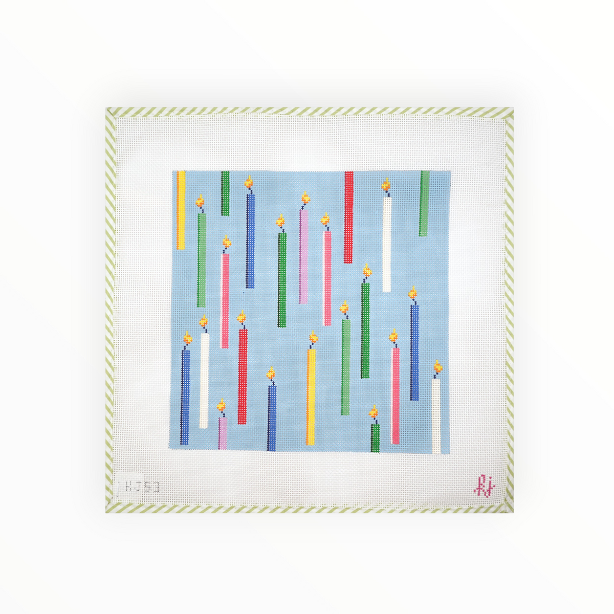 Birthday Candles needlepoint canvas by Gingham Stitchery