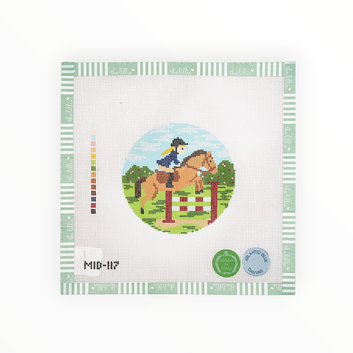 Hunter Jumper - Girl needlepoint canvas by Atlantic Blue Canvas — view 2