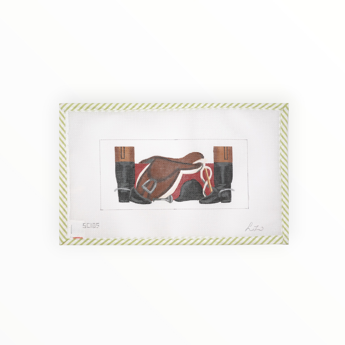 Horse Riding Gear needlepoint canvas by Victoria Whitson