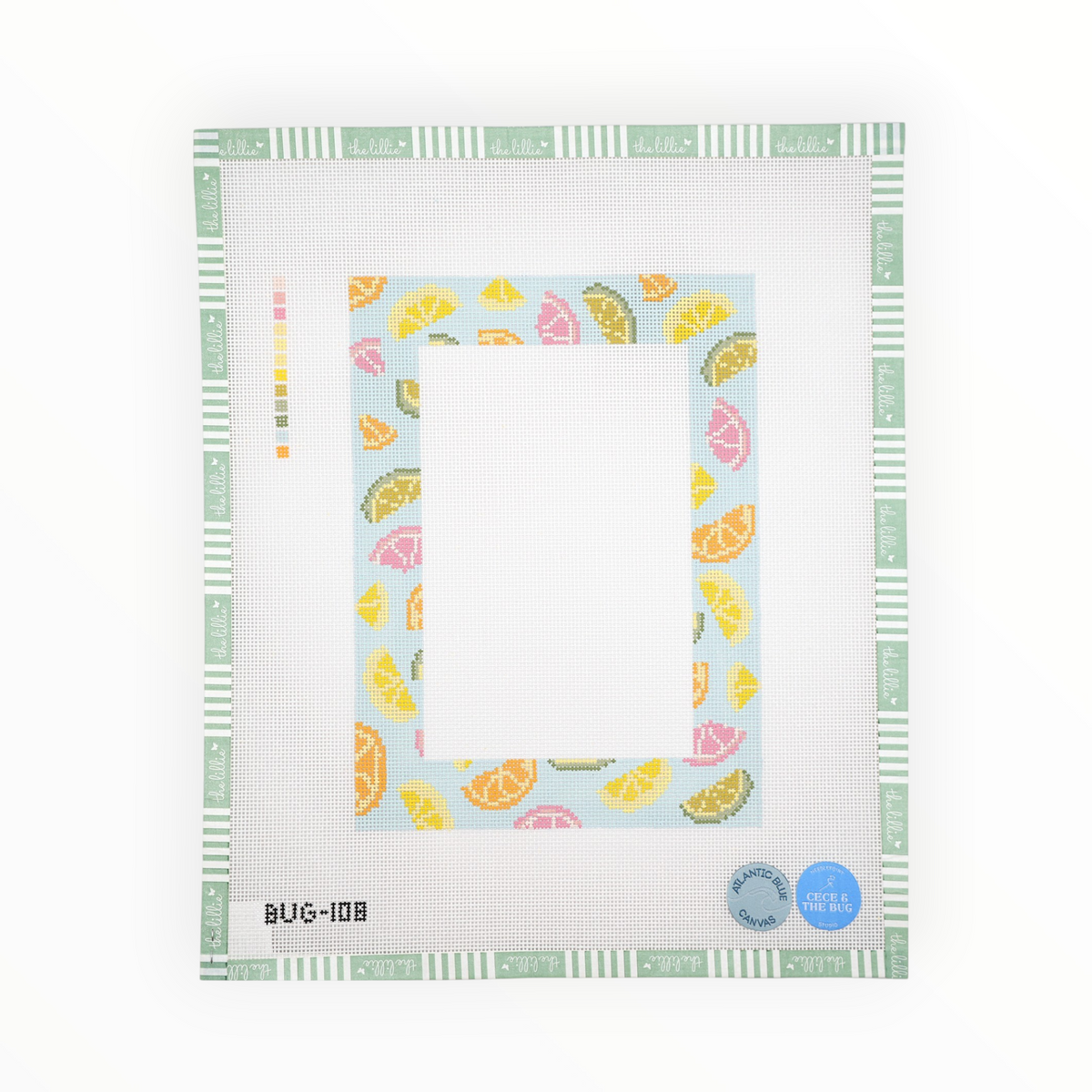 Citrus Slice Frame needlepoint canvas by Atlantic Blue Canvas