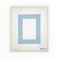 Blue Fish Scale Picture Frame needlepoint canvas by Gingham Stitchery