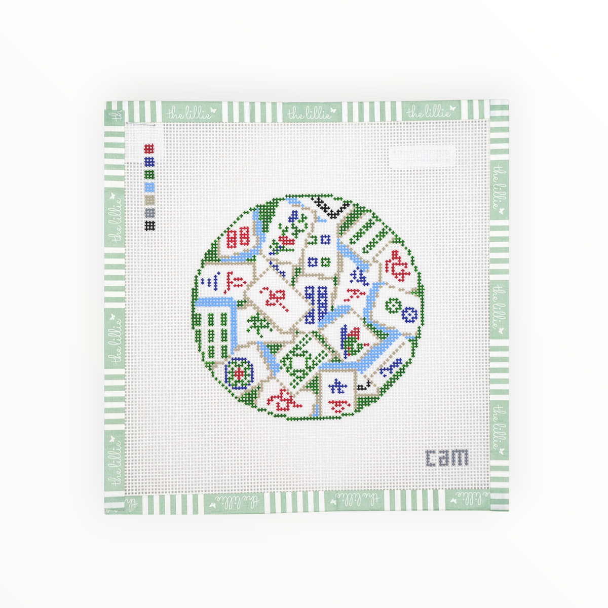 Mahjong Tiles needlepoint canvas by CAM Designs
