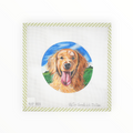 Happy Golden needlepoint canvas by Victoria Whitson