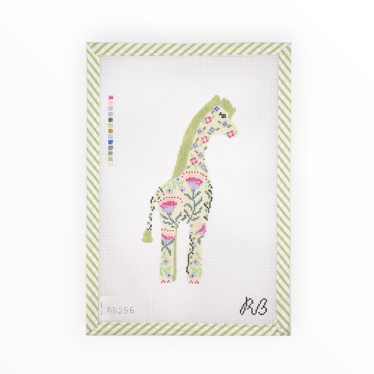Geraldine the Giraffe needlepoint canvas by Rachel Barri Designs