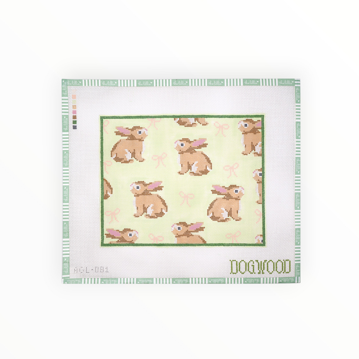 Bunnies & Bows needlepoint canvas by Dogwood Needlepoint
