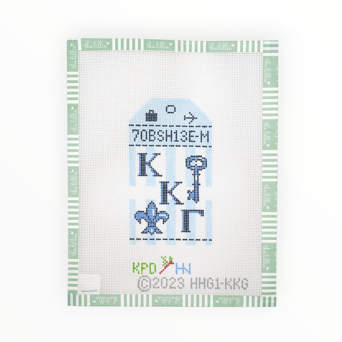 Greek Series Retro Travel Tags - Kappa Kappa Gamma Needlepoint Canvas