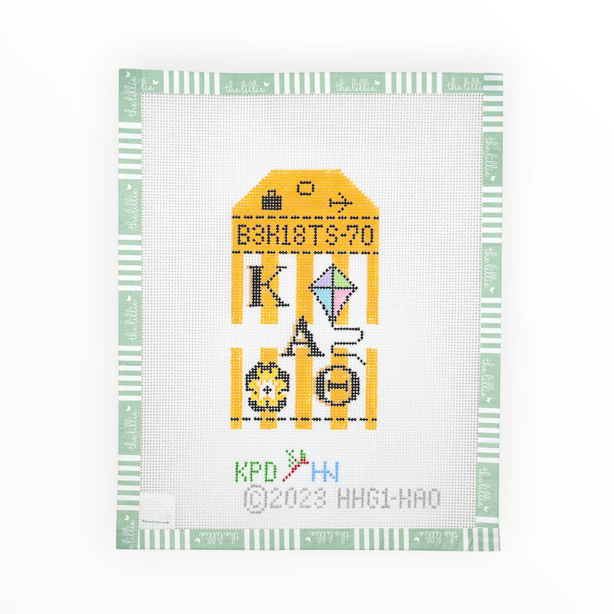 Greek Tags Series Retro Travel Tags - Kappa Alpha Theta Needlepoint Canvas