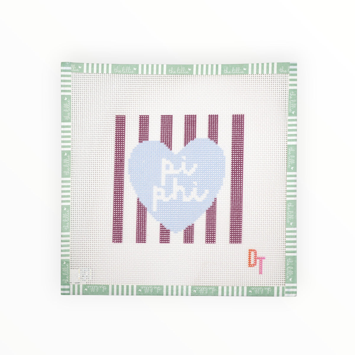 Sorority Heart Needlepoint Canvas: PI BETA PHI Needlepoint Canvas