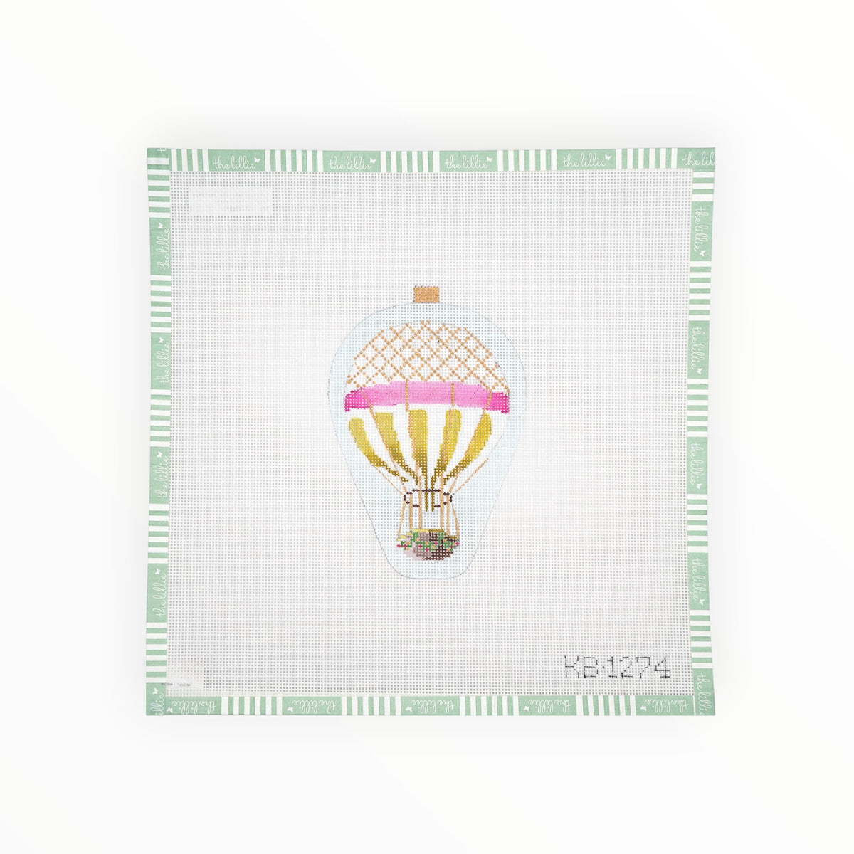 Mini Balloon - Gold Stripe Needlepoint Canvas