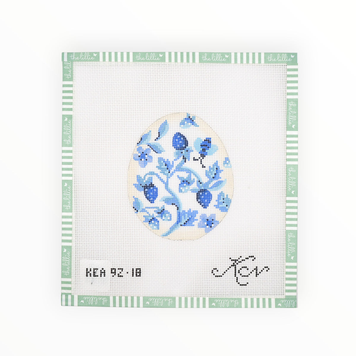 Strawberry Blues Egg | Needlepoint Canvas