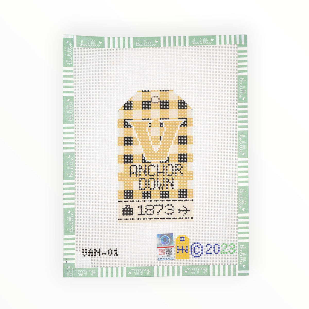 Vanderbuilt Travel Tag Needlepoint Canvas