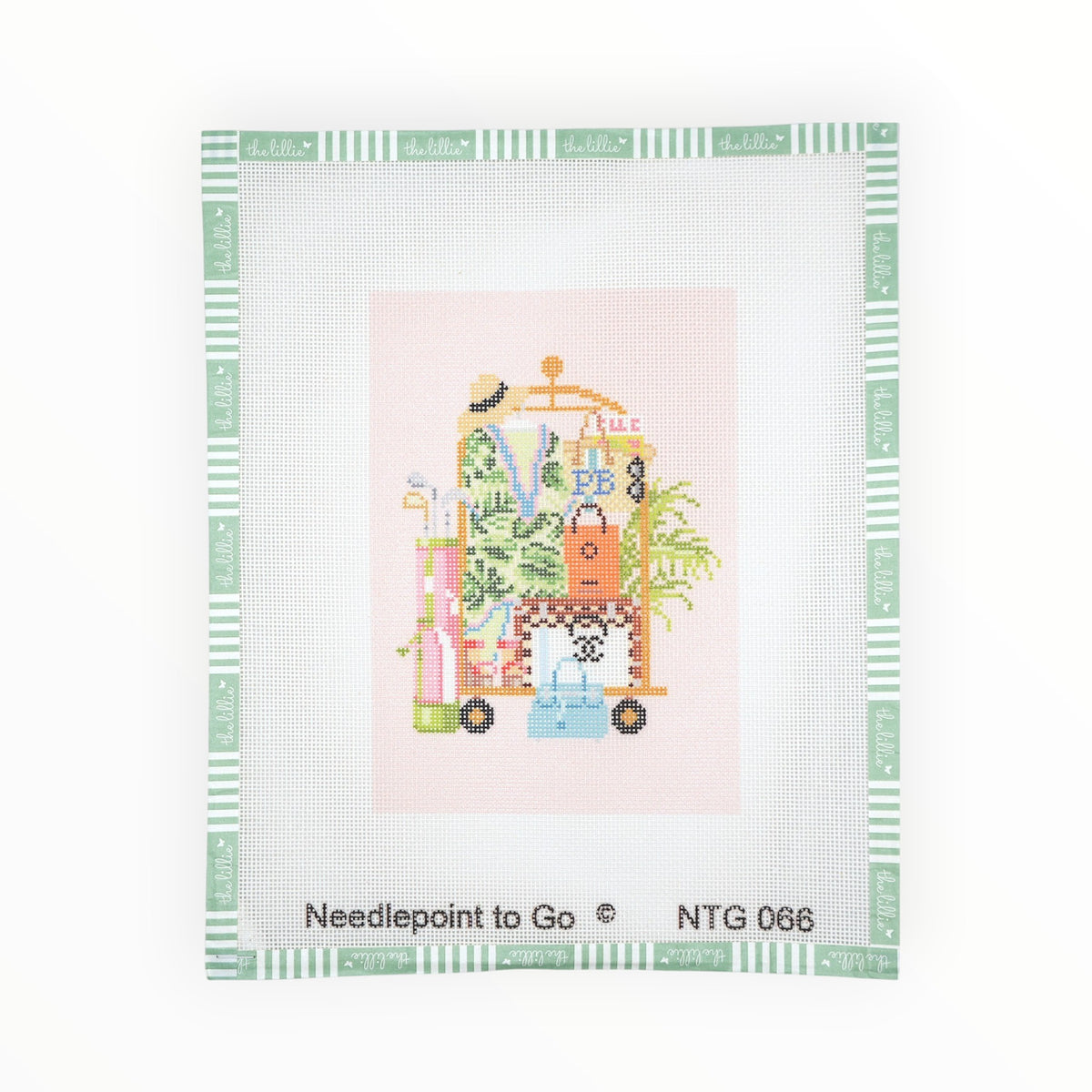 Palm Beach Luggage Cart | Needlepoint Canvas