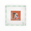 Game Bird Feathers Coaster-Orange | Needlepoint Canvas