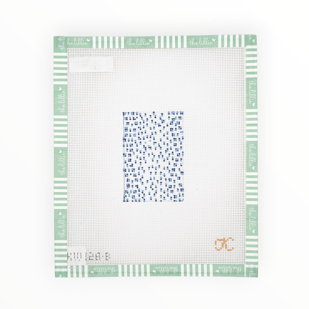 French Dots Luggage Tag Blue | Needlepoint Canvas