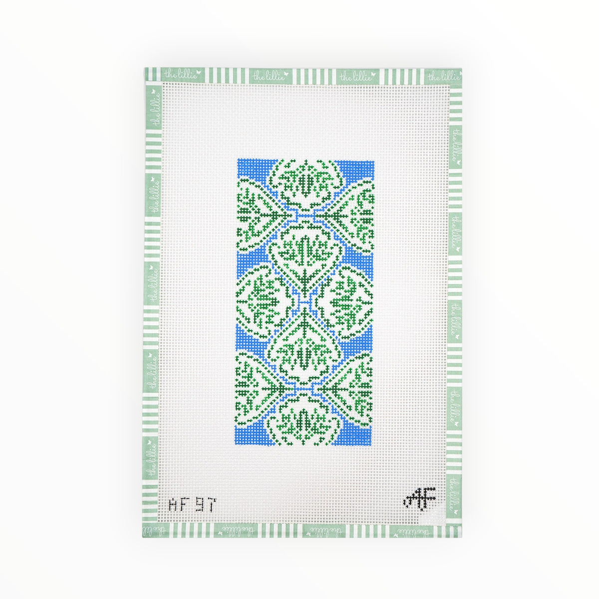 Medallion Eyeglass Case - Blue and Green | Needlepoint Canvas