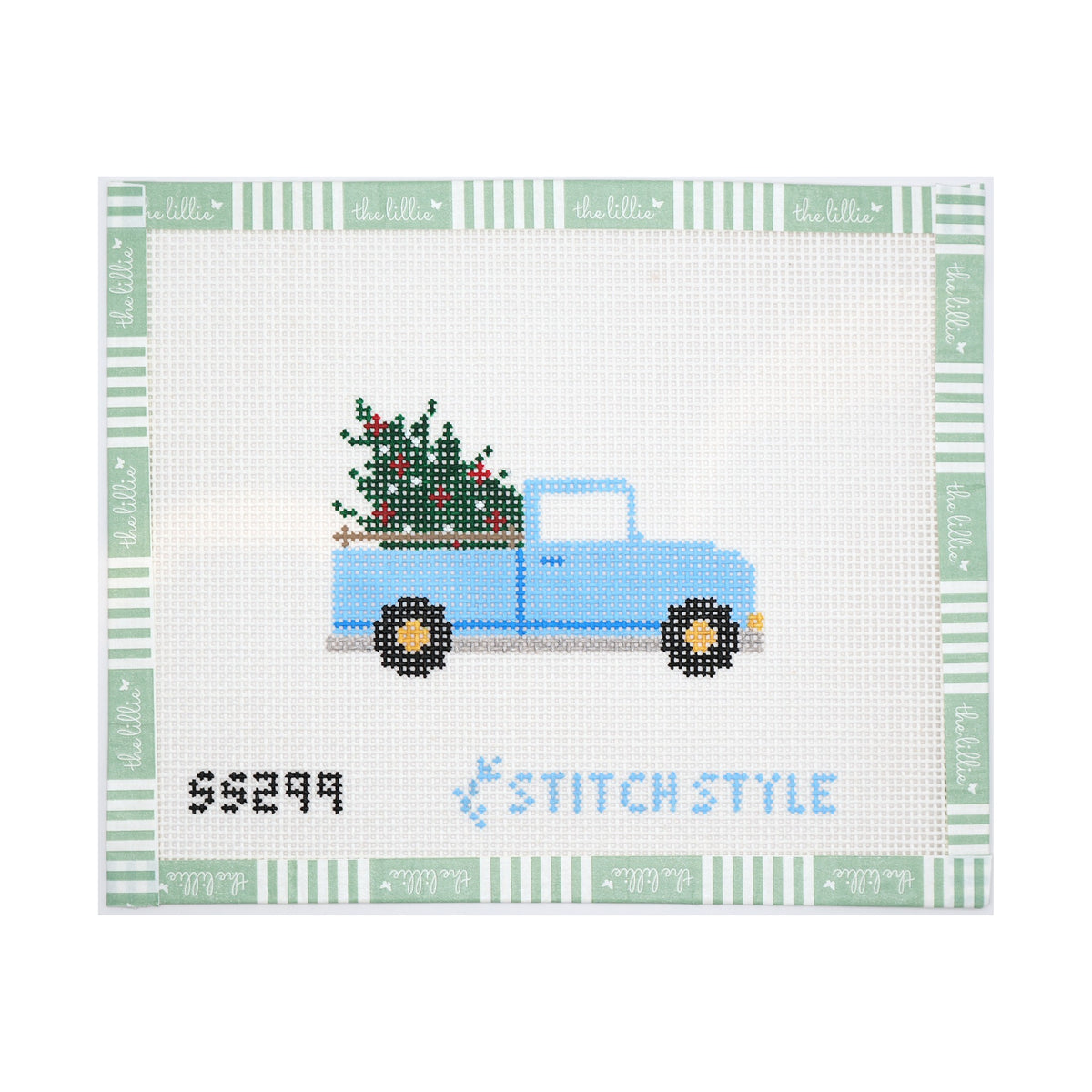 Blue Christmas Truck | Needlepoint Canvas