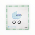 Baby Carriage Blue Gingham | Needlepoint Canvas