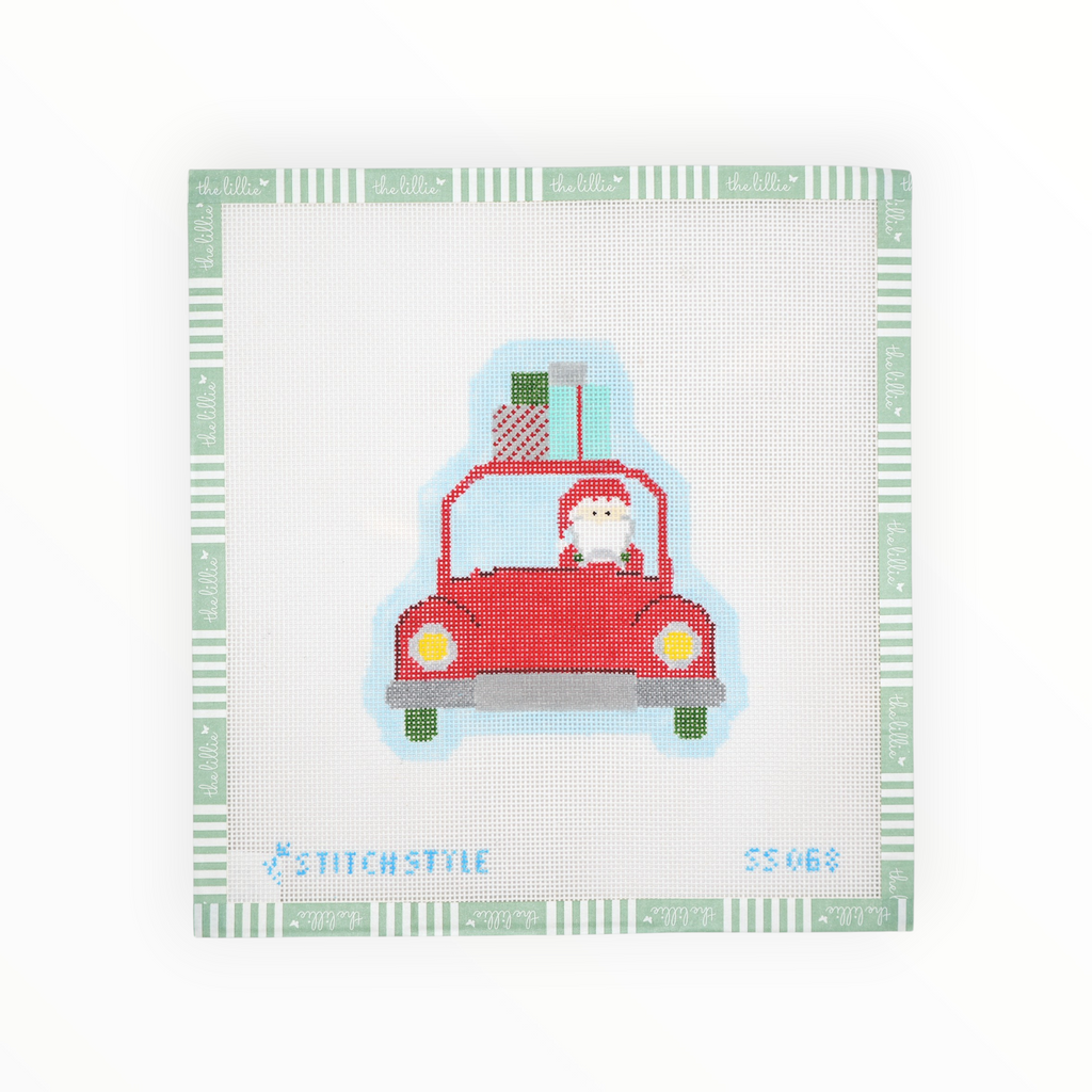 Santa in Car | Needlepoint Canvas