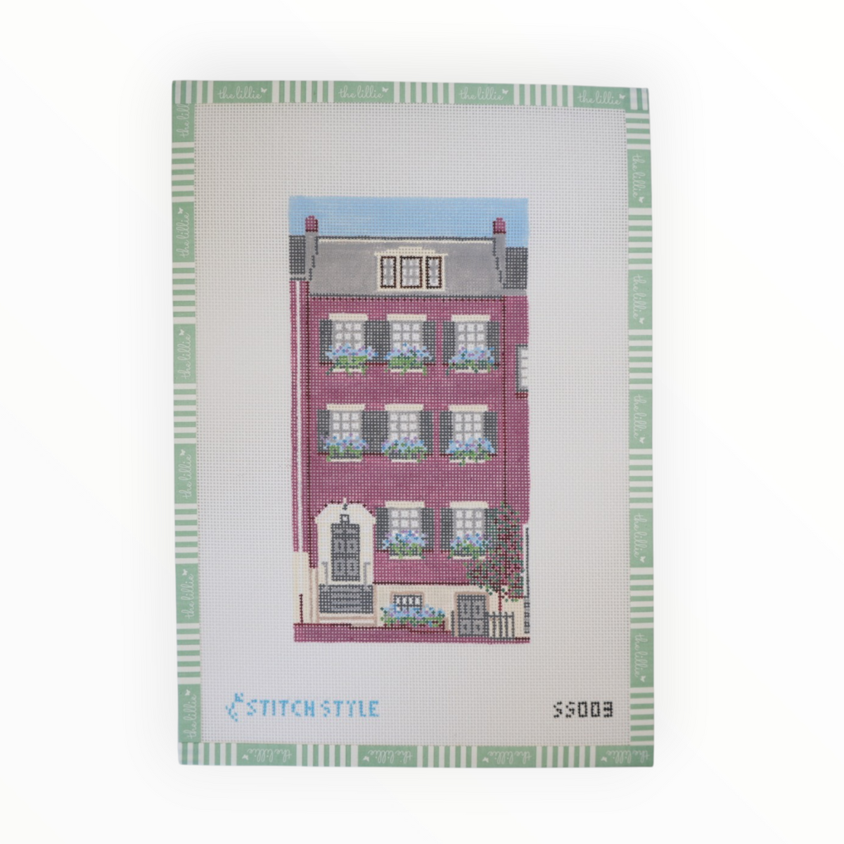 Boston Townhome - Street Scene Needlepoint Canvas