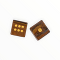 The Lillie Crystal Dice Set - Tiger’s Eye at The Lillie, needlepoint and mahjong shop in Summerland, CA