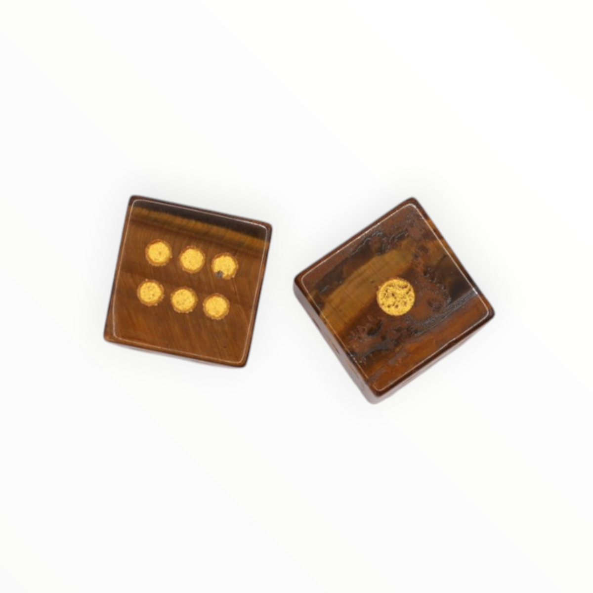 The Lillie Crystal Dice Set - Tiger’s Eye
