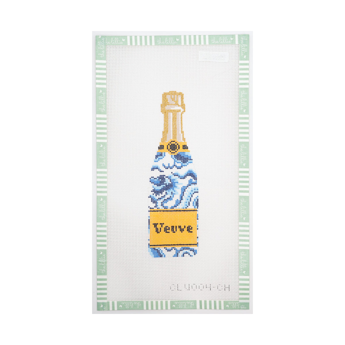 Veuve Bottle - Chinoiserie needlepoint canvas by C'Ate La Vie