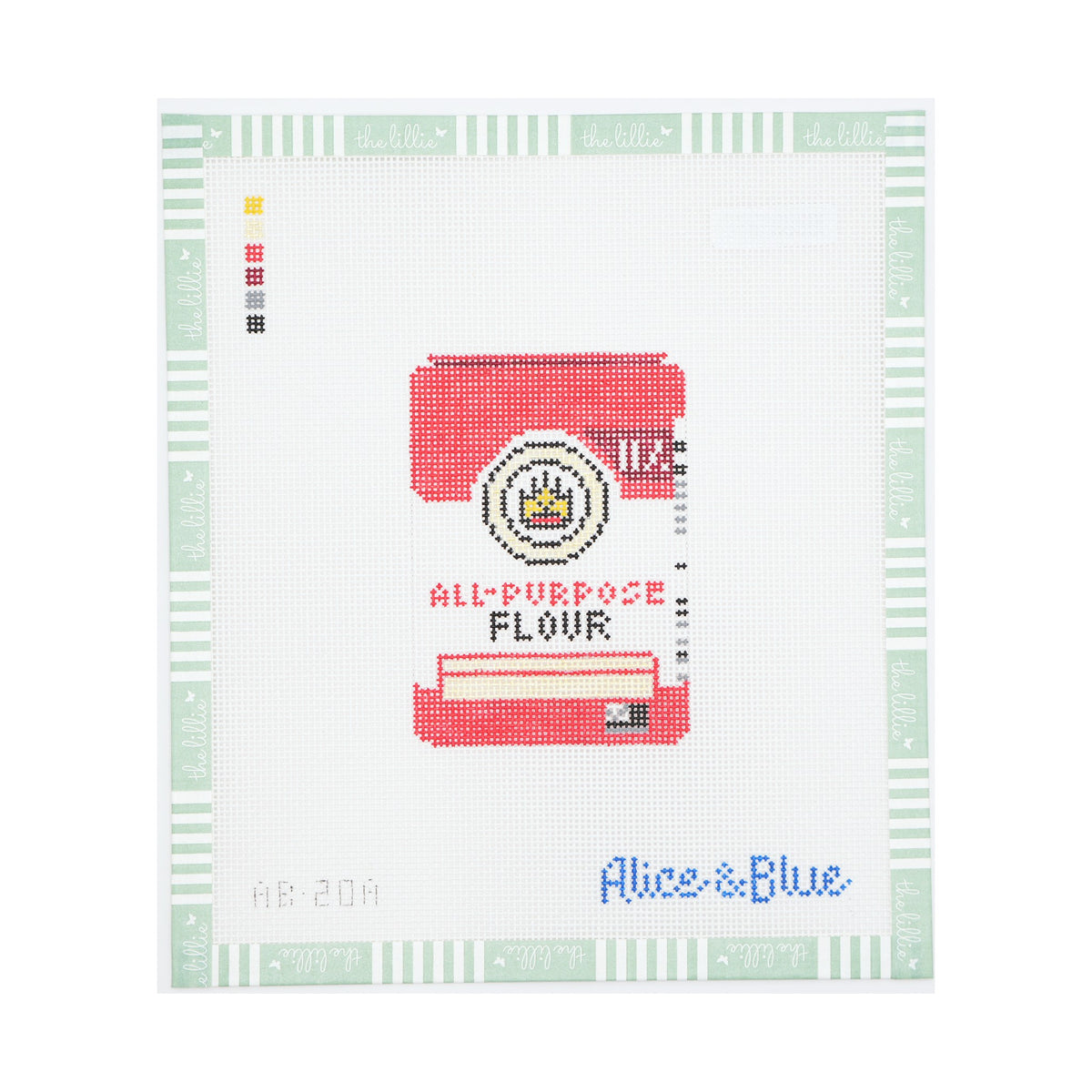 All-Purpose Flour needlepoint canvas by Alice & Blue, 18 mesh
