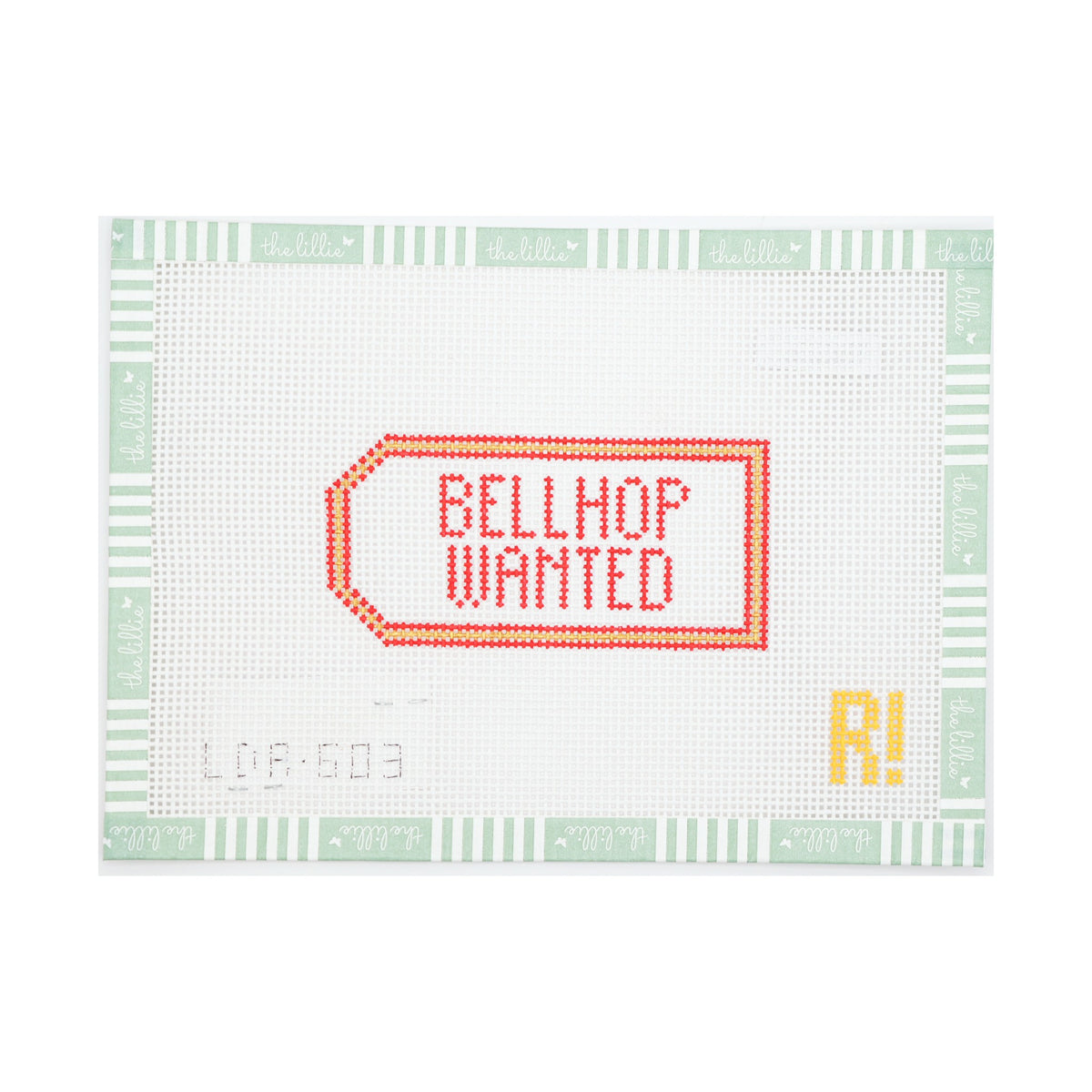 Bellhop Wanted needlepoint canvas