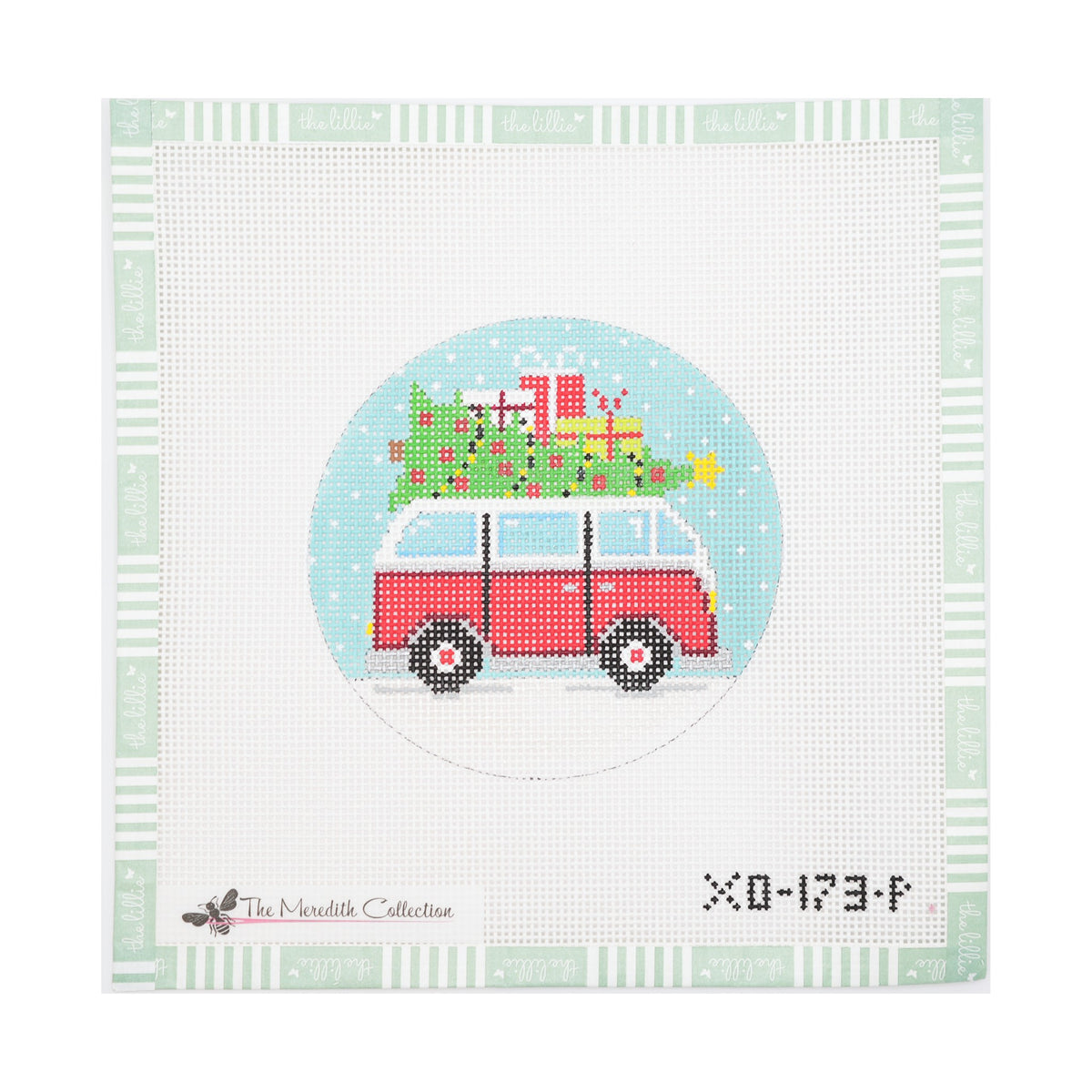 Meredith Collection - Xmas Micro Bus needlepoint canvas by Aristeia