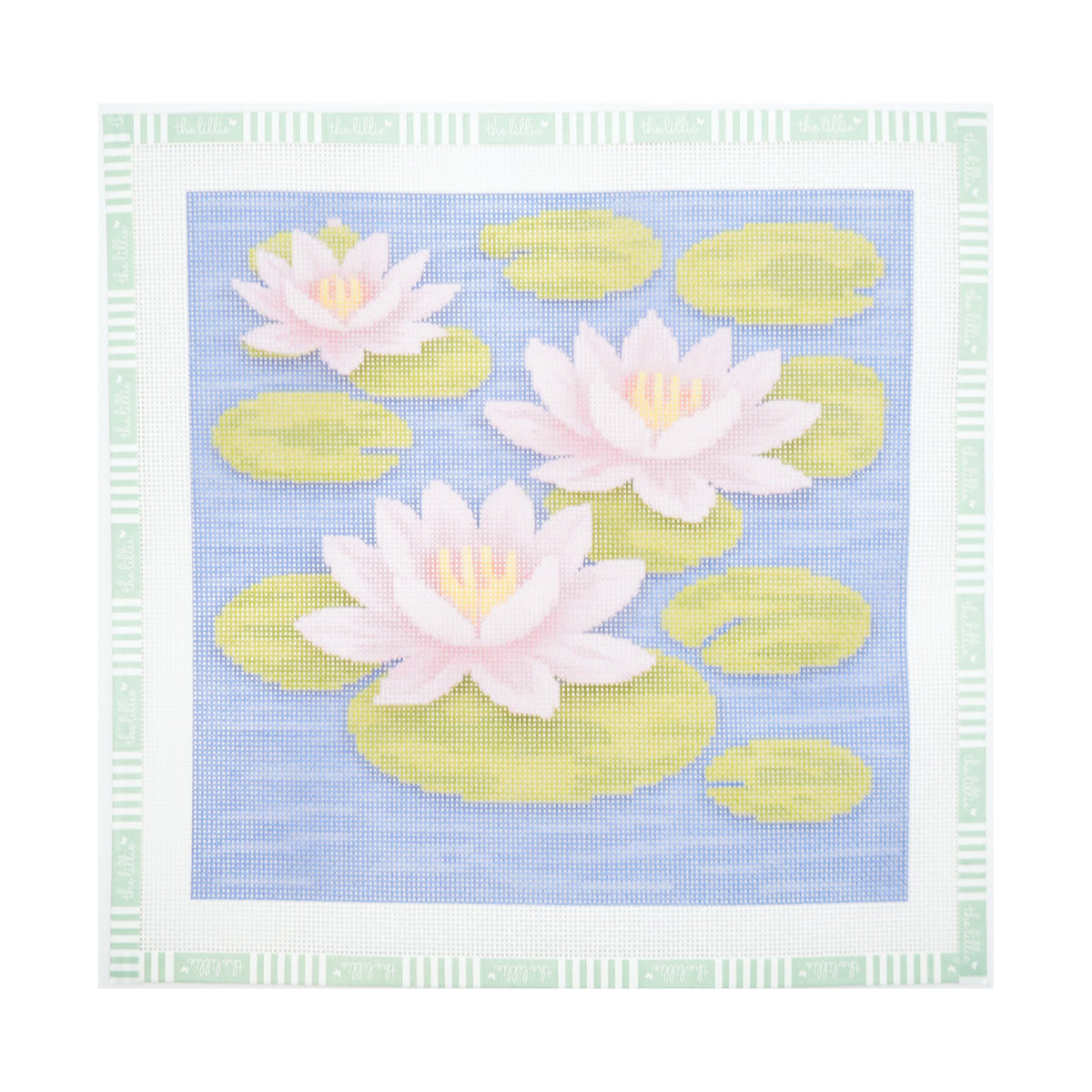 Flowering Lillipads needlepoint canvas by Dovetail Needlepoint